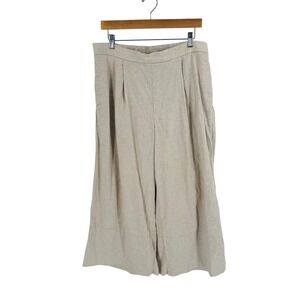 Banana Republic Linen Blend High Rise Wide Leg Pants Beige Size L Drapey Coastal